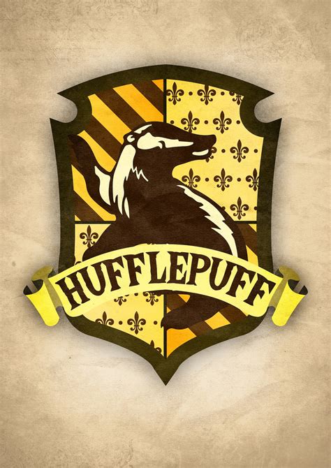 Hufflepuff Coat Of Arms Crest Harry Potter Poster Etsy