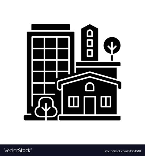 Property Type Black Glyph Icon Royalty Free Vector Image
