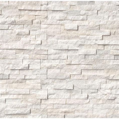 Arctic White Ledger Panel X Natural Marble Wall Tile