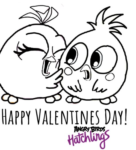 Hatchlings Coloring Valentines Day Card By Angrybirdstiff On Deviantart