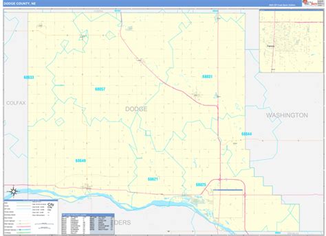 Dodge County Ne Zip Code Wall Map Basic Style By Marketmaps Mapsales