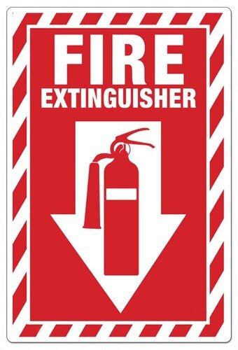 Zing Fire Extinguisher Signs Wdown Arrow And Image 14 H X 10 W