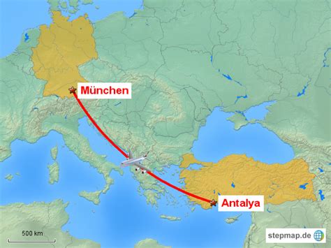Auf der karte sind vorgeführt wo sich türkei auf der weltkarte befindet. Flug München - Antalya von frequent-flyer - Landkarte für ...