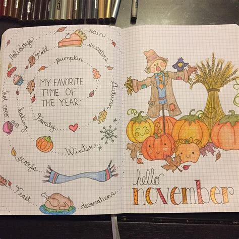 Bullet Journal Fall Autumn Automne Novembernovembre Month