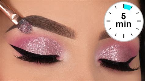 5 Minute Glitter Eye Makeup Tutorial Prom Eye Makeup Youtube