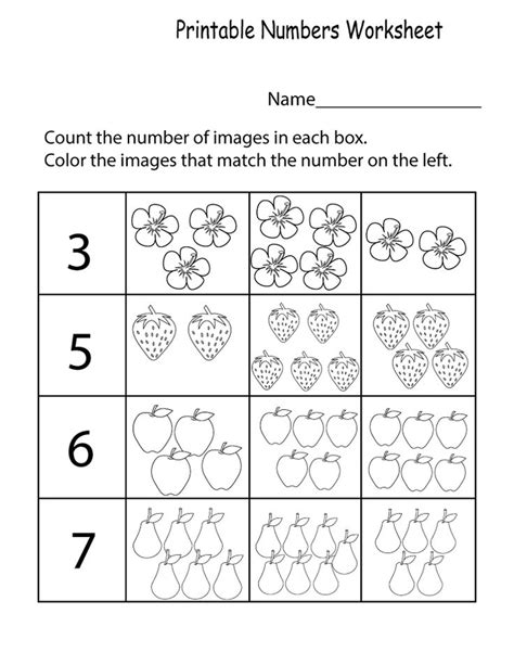 Pre K Worksheets Numbers Kids Learning Activity Kids Math