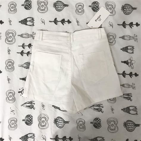 Bnwt Ulzzang White Korean High Waisted Zip Up Denim Shorts Womens