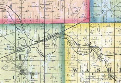1865 Farm Line Map Of Shelby County Ohio Etsy