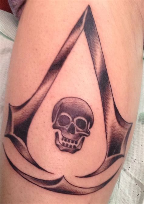 Assassins Creed Black Flag Leg Tattoo Leg Tattoos Tattoos Assassins