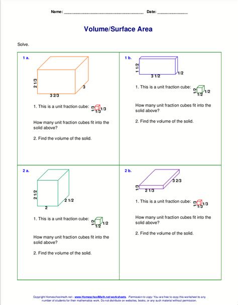 Volume Worksheets Grade 5 With Answers