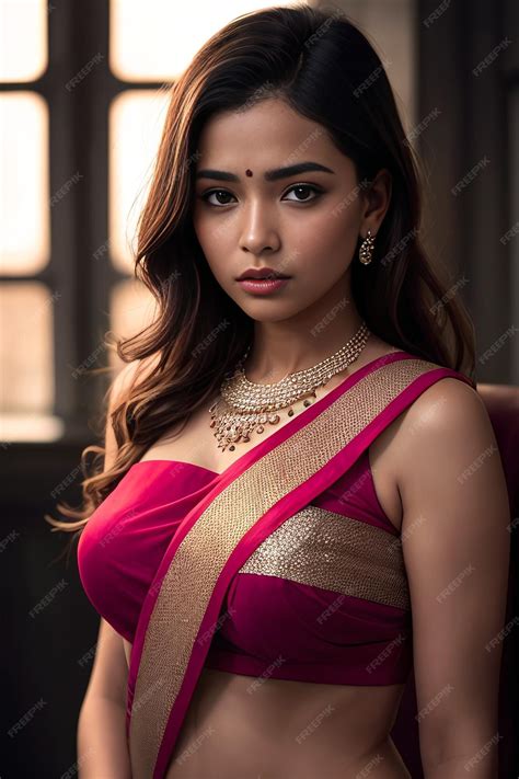 premium ai image indian girl wearing a saree posing for camera