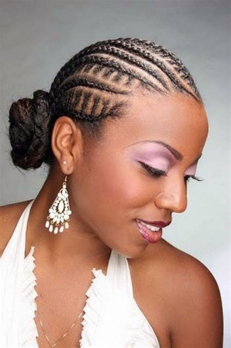 We really like this braided low bun style.