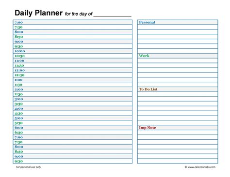 Printable Daily Planner Templates FREE In Word Excel PDF