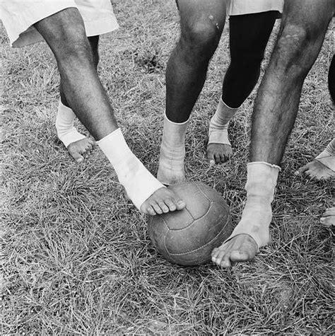 Indian Footballers Training Barefoot At The Olympic Training Centre