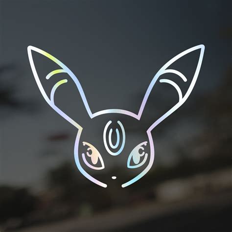Umbreon Outline Decal Pokemon Available In Holographic And Etsy