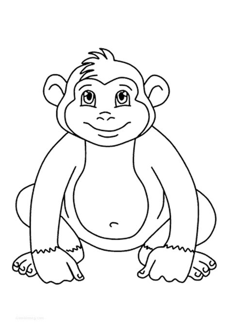 Coloring Pages Printable Chimpanzee Coloring Pages