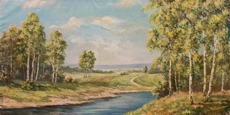 Large Landscape Oil Painting By Alfred Jhansen