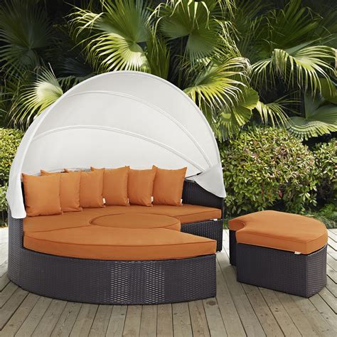Dijon outdoor day bed with canopy. Modway Convene 5 Piece Canopy Outdoor Patio Daybed ...