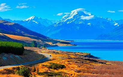 Zealand Desktop Pukaki Lake Pc Backgrounds Wallpapers