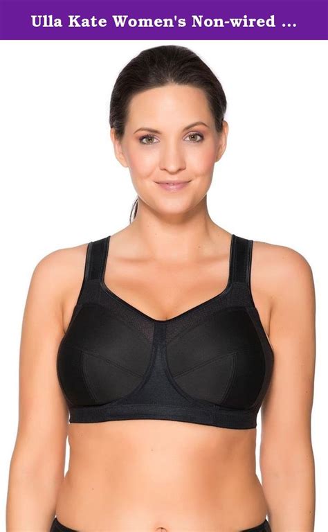 Ulla Kate Women S Non Wired Plus Size Supporting Sports Bra 6028 Black 44 N Sports Bra