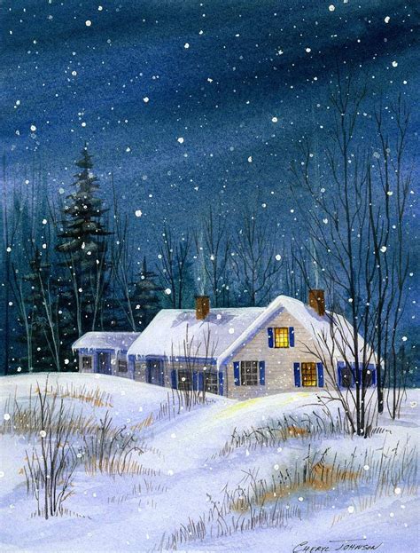 Without The House I Like The Starry Sky And Snow Combo Moonlit Snow