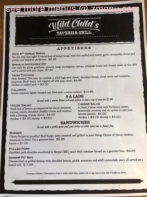 See more of wild child restaurant & cocktail bar on facebook. Online Menu of Wild Childs Tavern & Grill Restaurant, Twin ...
