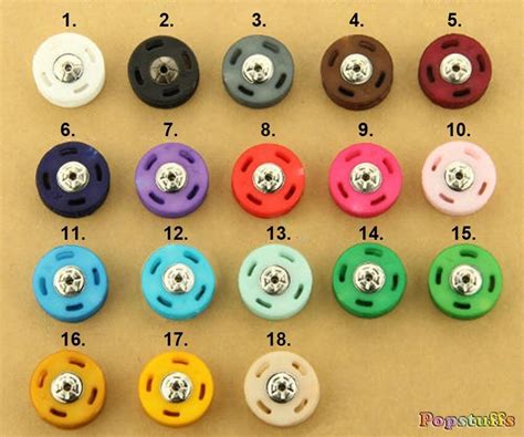 metal snap fastener with colored nylon plastic frame sew on