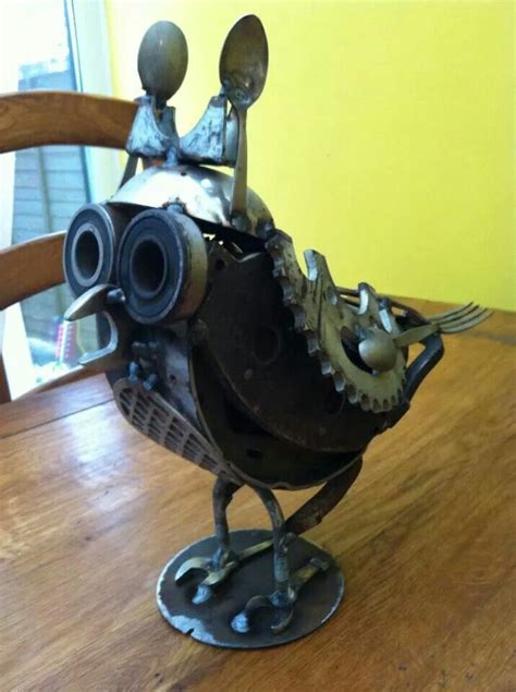 Cute Metal Owl Scrap Metal Art Metal Art Sculpture Scrap Metal