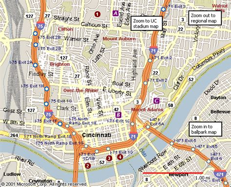 City Streets Map Of Cincinnati