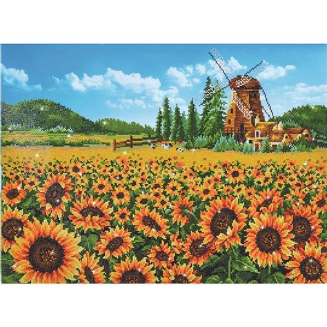 Diamond Dotz Embroidery Facet Art Kit Advanced Sunflower Windmill