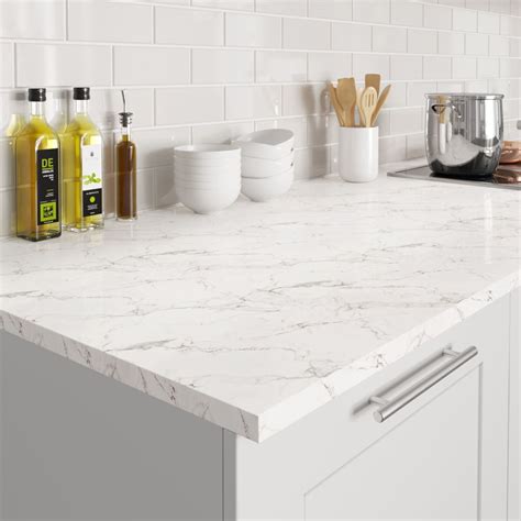 Howdens 3m X 38mm Square Edge Calacatta Marble Effect Laminate Worktop