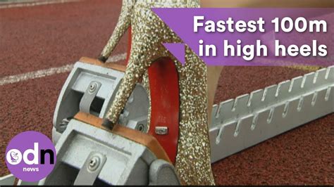 Fastest 100m In High Heels In Guinness World Record Attempt Youtube