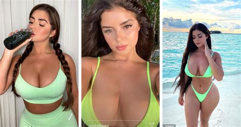 Demi Rose Risks Slipping Out Of World S Skimpiest Bikini As She Puts On Busty Display