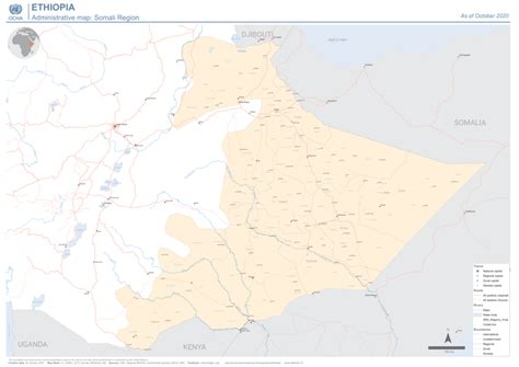 Ethiopia Administrative Map Somali Region As Of October