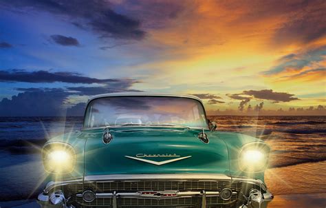 Photographic Print Poster Classic Car Vehicle Retro Vintage Chevrolet