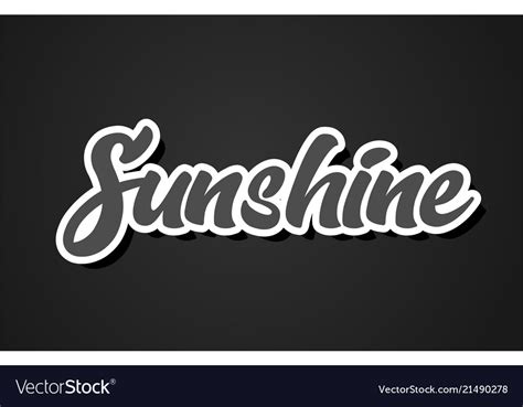 Sunshine Hand Writing Word Text Typography Design Vector Image