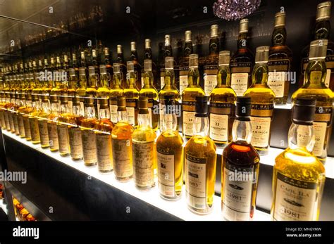 Many Bottles Of Scotch Whisky On Display At The Scotch Whisky
