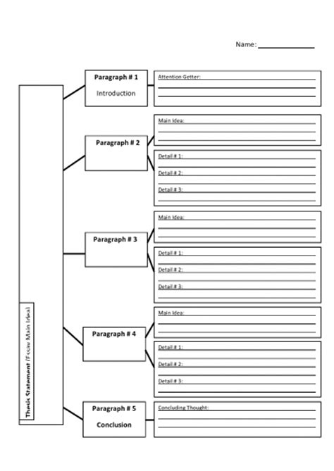 Printable Graphic Organizer For 5 Paragraph Essay 5 Paragraph Graphic