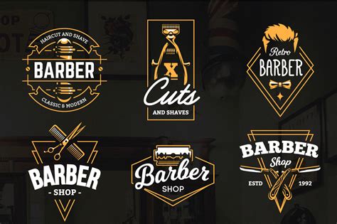 Barber Emblems Logo Templates 129835 Logos Design