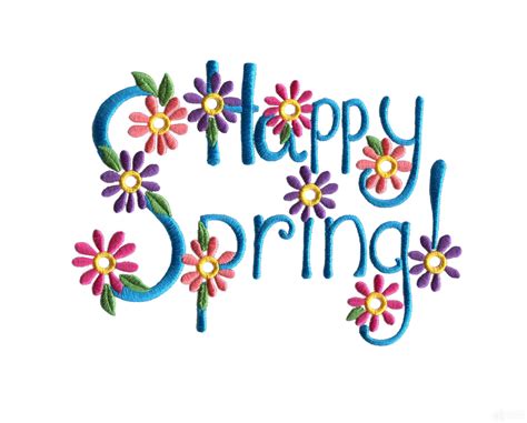 Happy Spring Embroidery Design