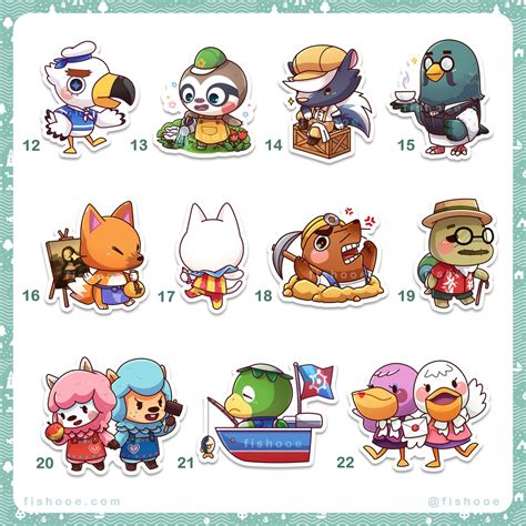 Animal Crossing Npc Vinyl Stickers Fishooe Fishooe