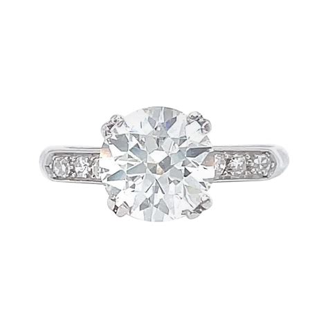 Art Deco 96 Carat Diamond Platinum Engagement Ring At 1stdibs