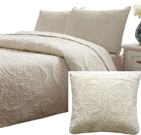 Brandream Beige Vintage Paisley Quilted Comforter Set Queen