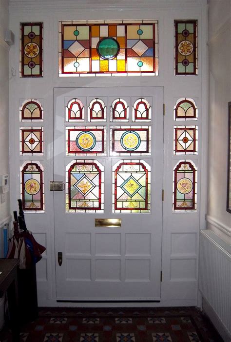 Beautiful Edwardian Front Door With Stained Leaded Glass A Hallway To