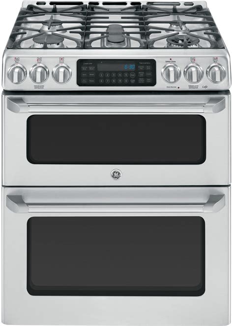 Ge Cgs990setss 30 Inch Slide In Café Series Double Oven Gas Range With
