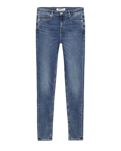 Jeans Skinny In Denim Di Misto Cotone Riciclato Stretch Blu Scuro Con