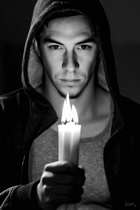 Boy Black White Photography Portrait Lights Shadows Candles