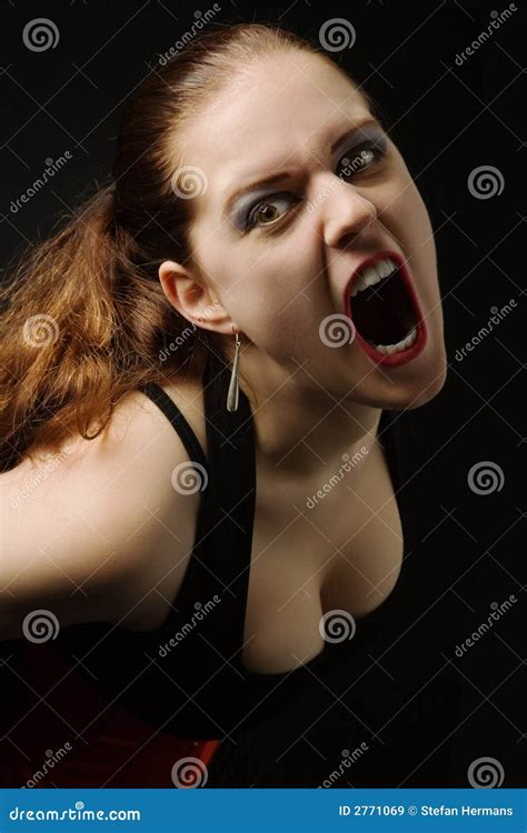 Girl Screaming Stock Image Image Of Brunette Female 2771069