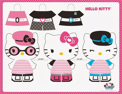 Fiesta De Hello Kitty Muñecas Recortables Para Imprimir Gratis