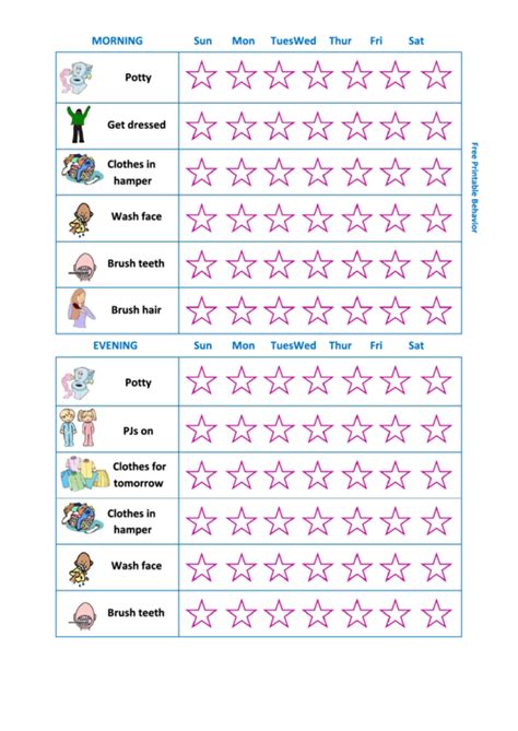 Daily Behavior Chart printable pdf download